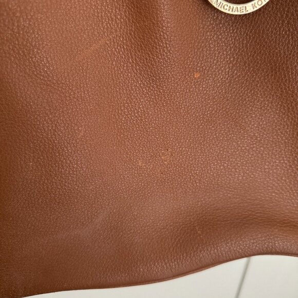 Michael Kors Tan Gold Hobo Bag with Relaxed Shape.  Some Pen Marks Inside. - Picture 3 of 12